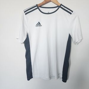 Adidas White Soccer Shirt Boys L